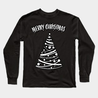Merry Christmas Tree Lines Long Sleeve T-Shirt
